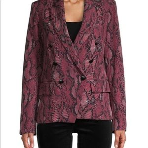 L’Agence Kenzie Snake Print Double Breasted Blazer